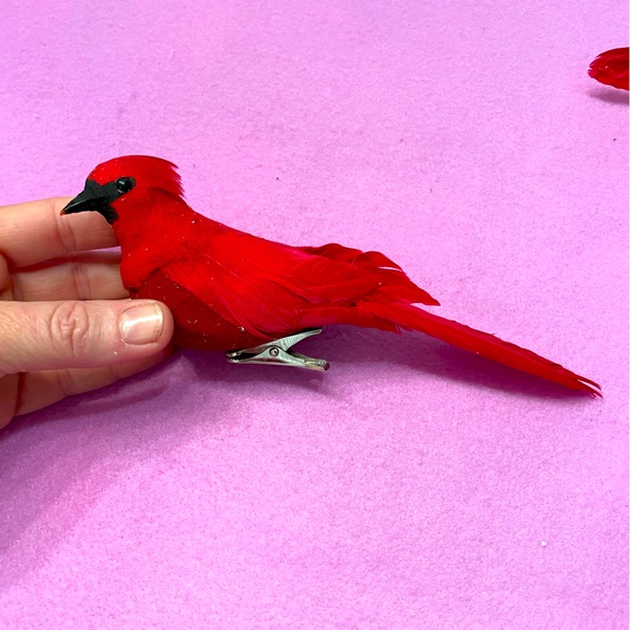 RAZ Imports - Red Cardinal Bird Set Of 2 Christmas ornament decor clip on tree - Picture 8 of 11